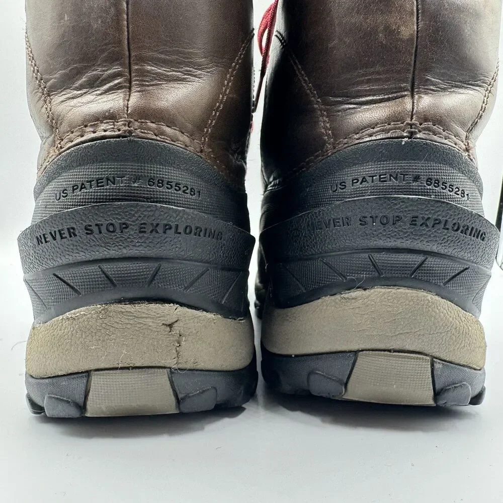 The North Face Chilkat II Luxe Waterproof Winter Boots Men Size 9 Brown Leather